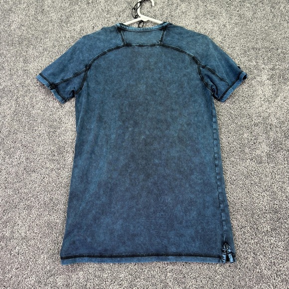 Buckle Black Shirt Mens Small Blue Short Sleeve Henley Acid Wash Tee Casual - Picture 2 of 8